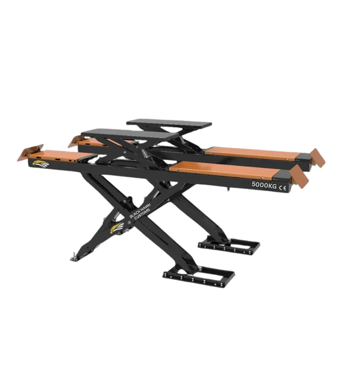 HEIGHTENED FLUSH MOUNT DOUBLE LAYER FOUR WHEEL ALIGNMENT SCISSOR LIFT